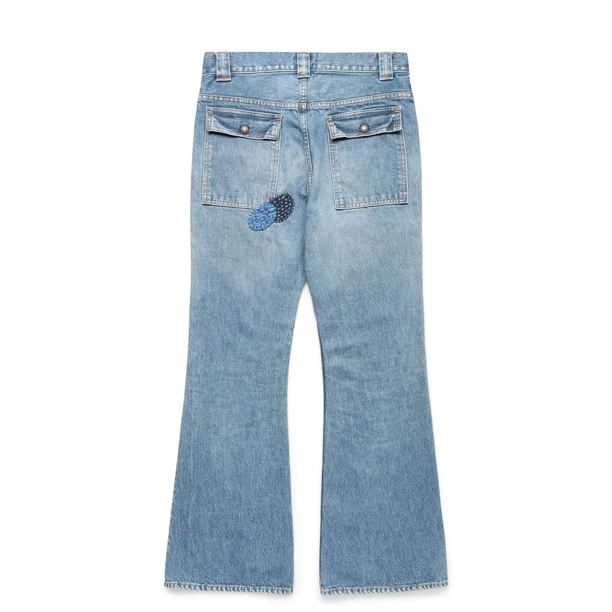 14OZ DENIM BUSH FLARE PANTS (CACTUS EMBROIDERY)