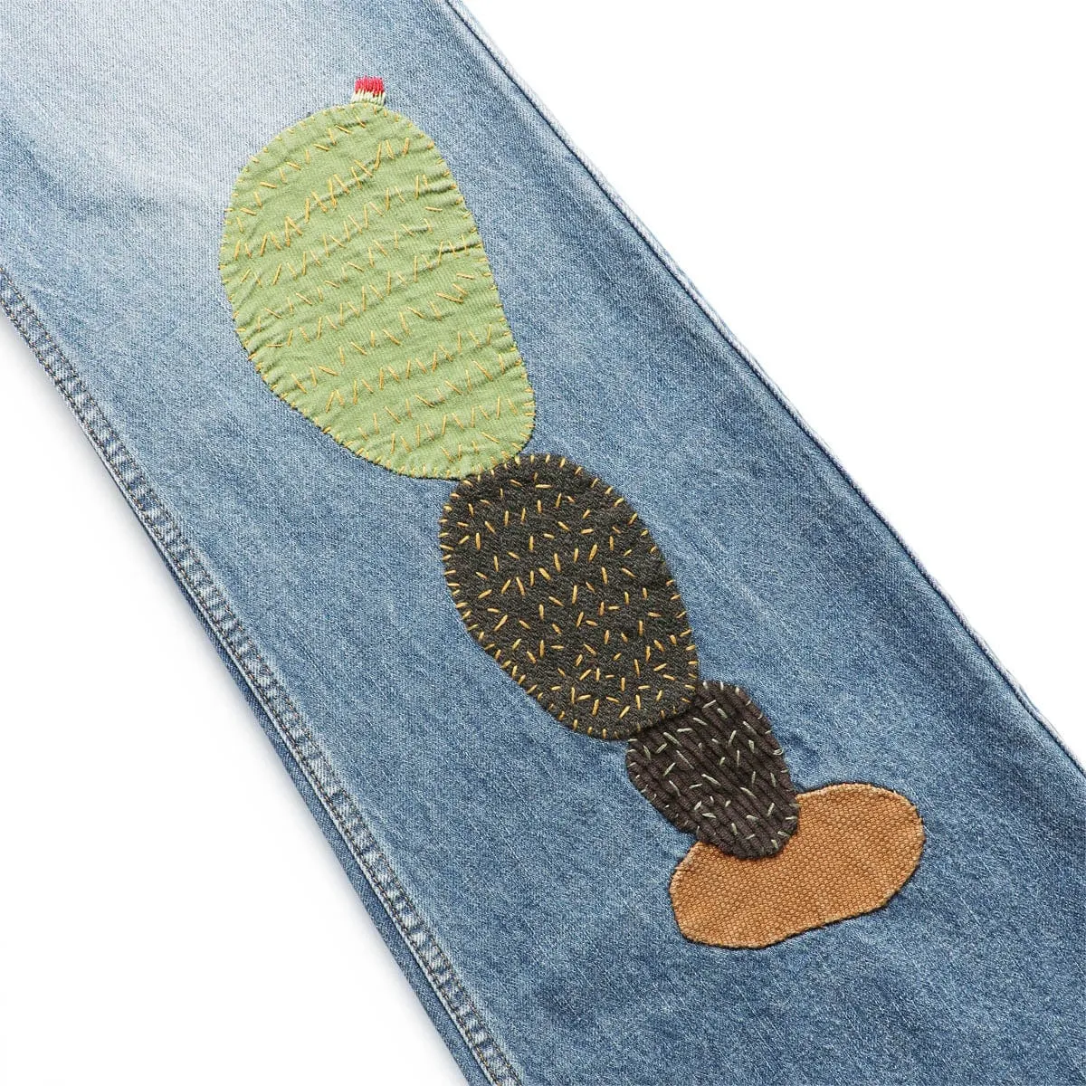 14OZ DENIM BUSH FLARE PANTS (CACTUS EMBROIDERY)