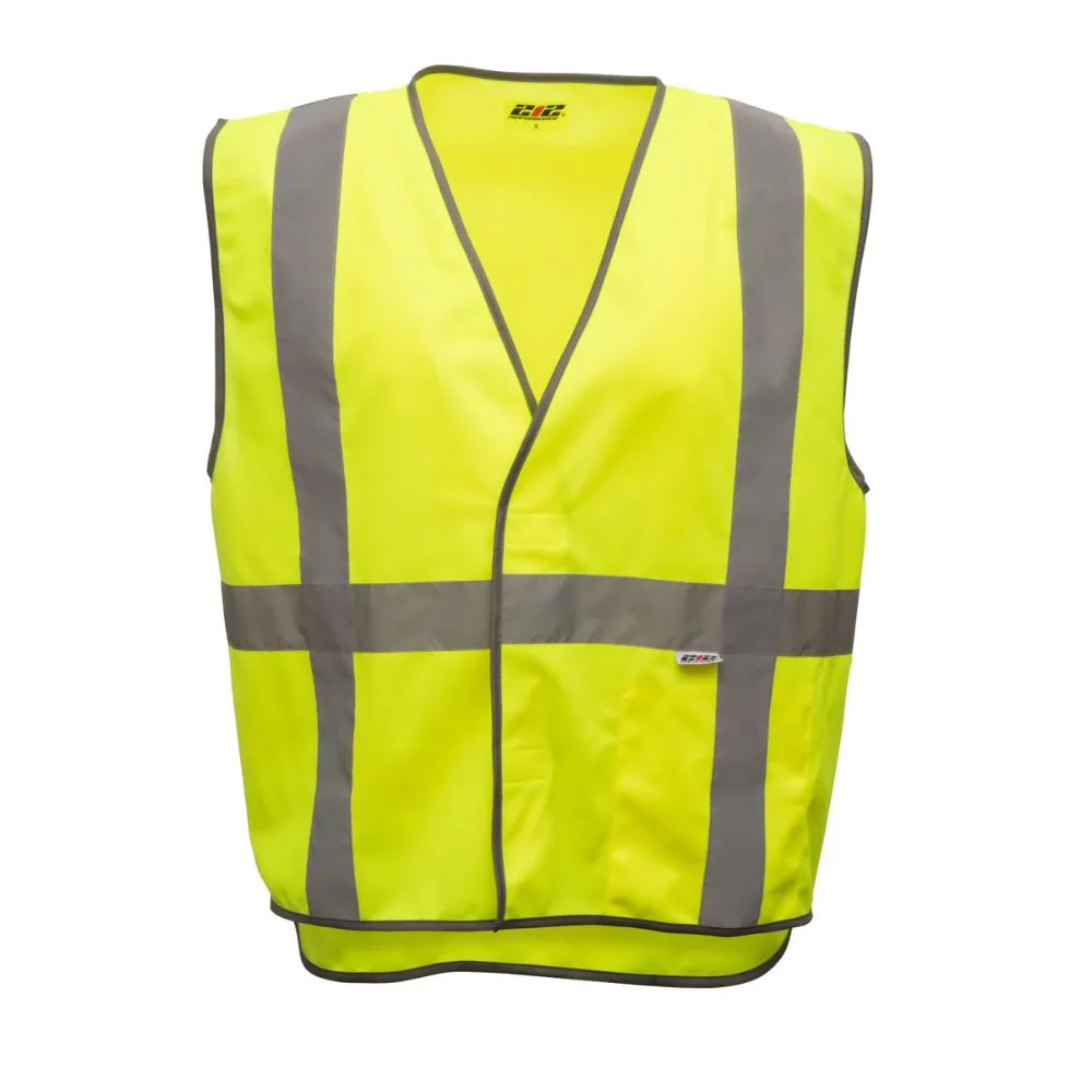 212 Performance VSTGU-8810 General Purpose Hi-Viz Safety Vest, Large Yellow;Reflective Gray