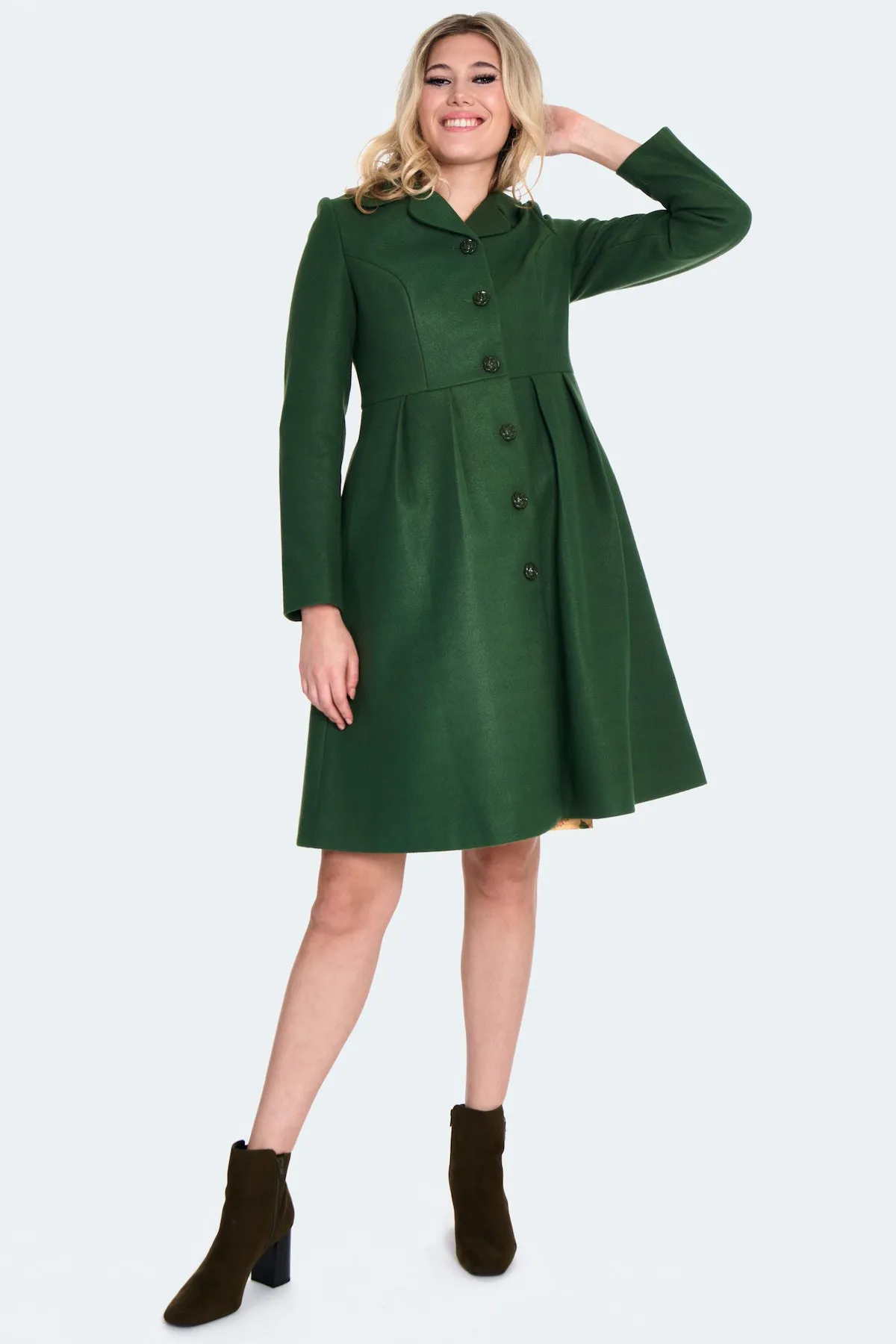 60s Style Green Coat by Voodoo Vixen