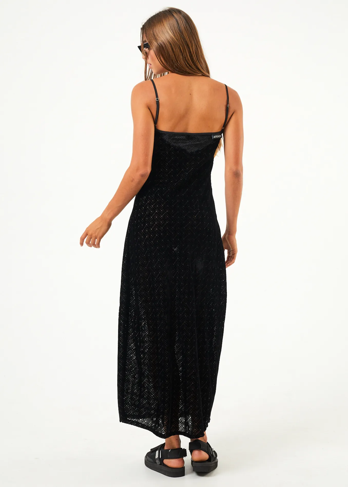 AFENDS Womens Echo - Sheer Maxi Dress - Black