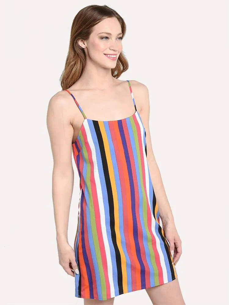 After Market Women's Rainbow Mini Slip Dress