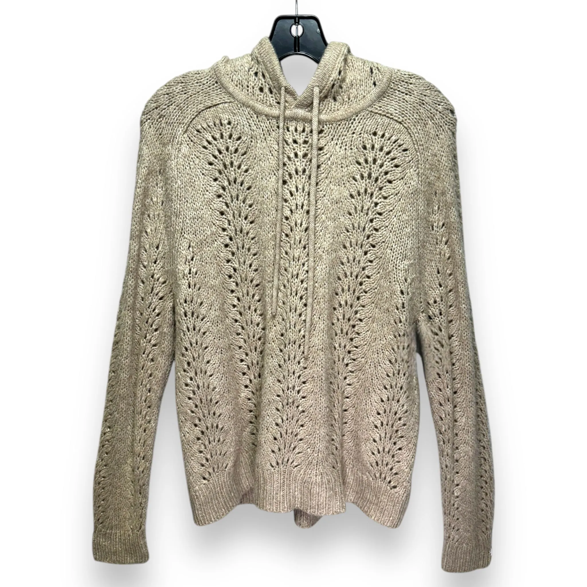 Alpaca Blend Sweater Hoodie In Pointelle Stitch By J. Crew In Beige, Size: M