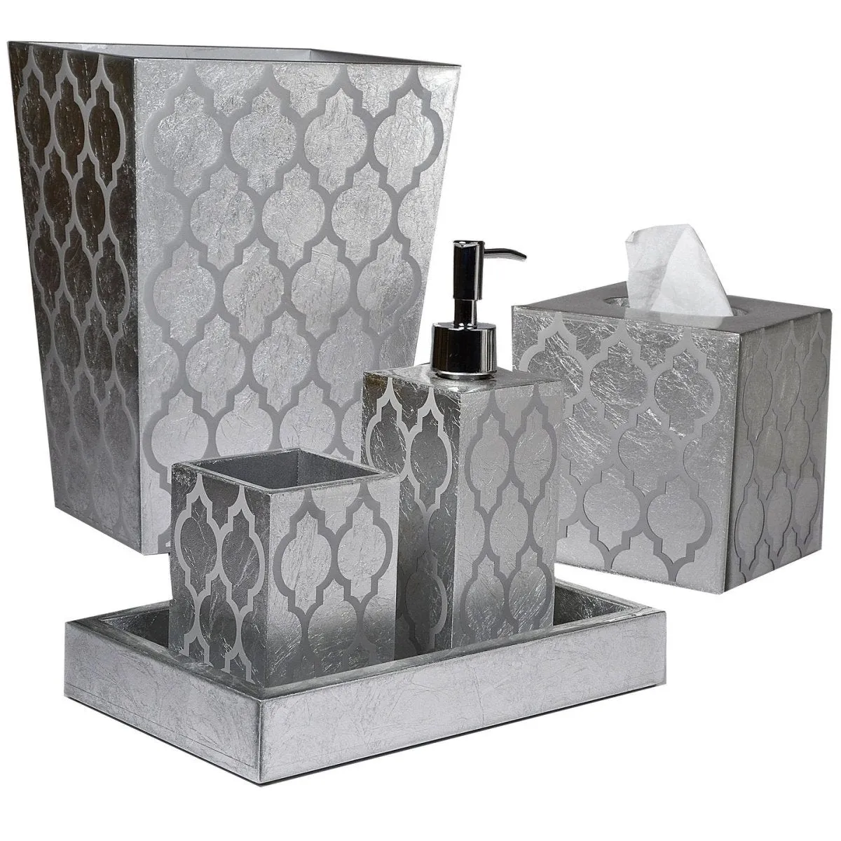 Arabesque Silver Bath Accessories by Mike   Ally