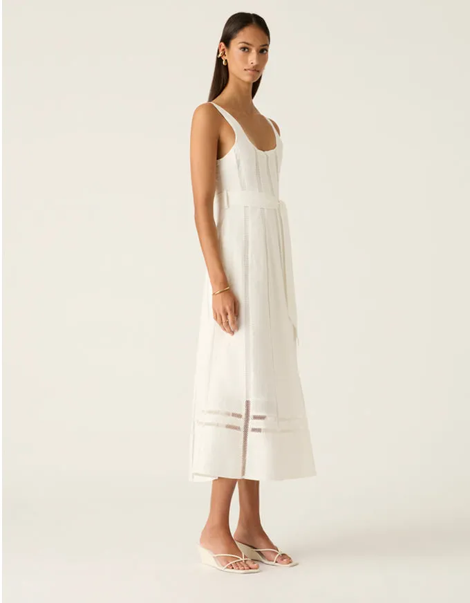 Arya Midi Dress White