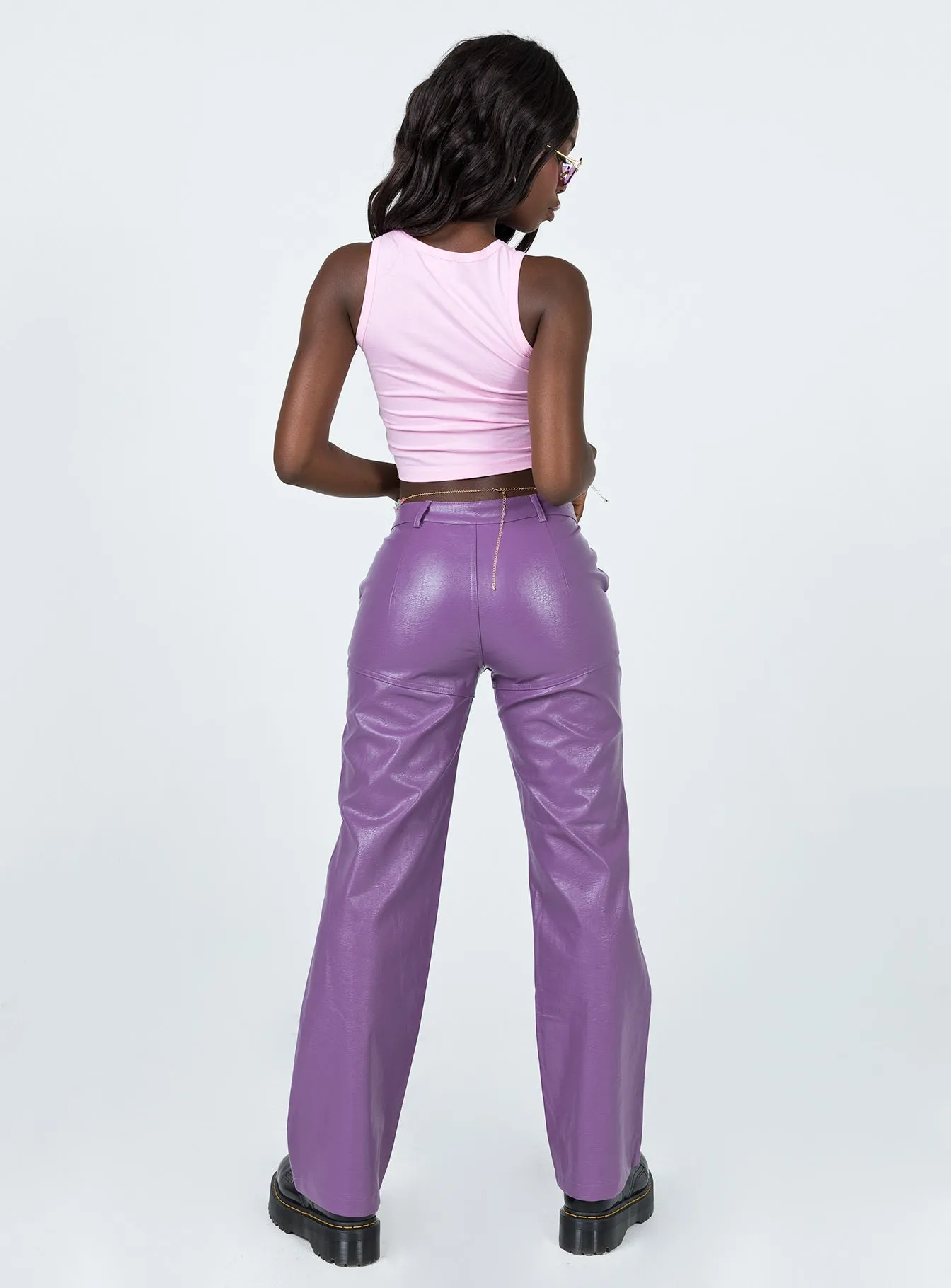 Ashlea PU Pants Purple