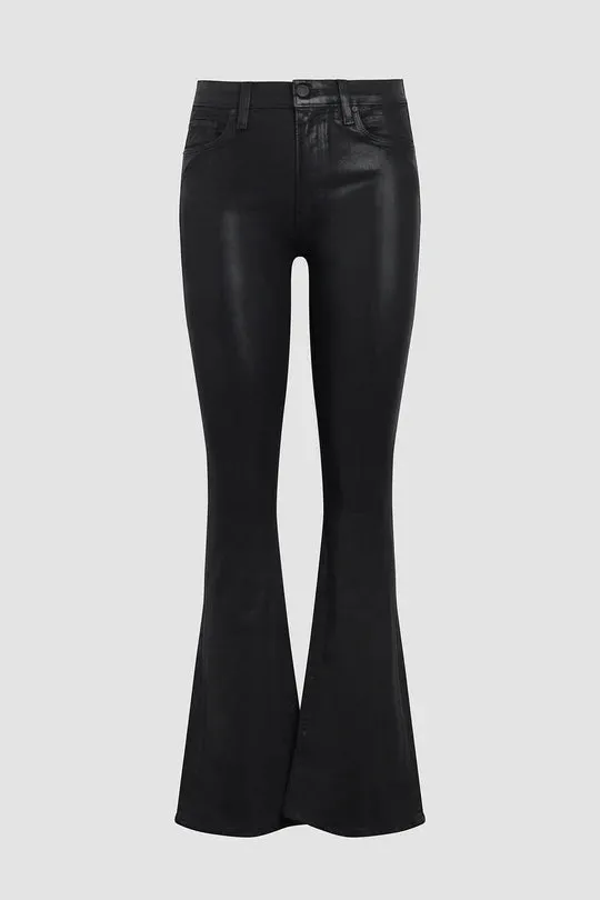 Barbara High Rise Petite Bootcut Jean - Noir Leatherette