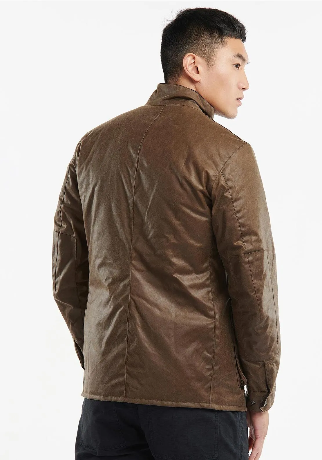 Barbour International Men's Tourer Duke Wax Coat, Bark