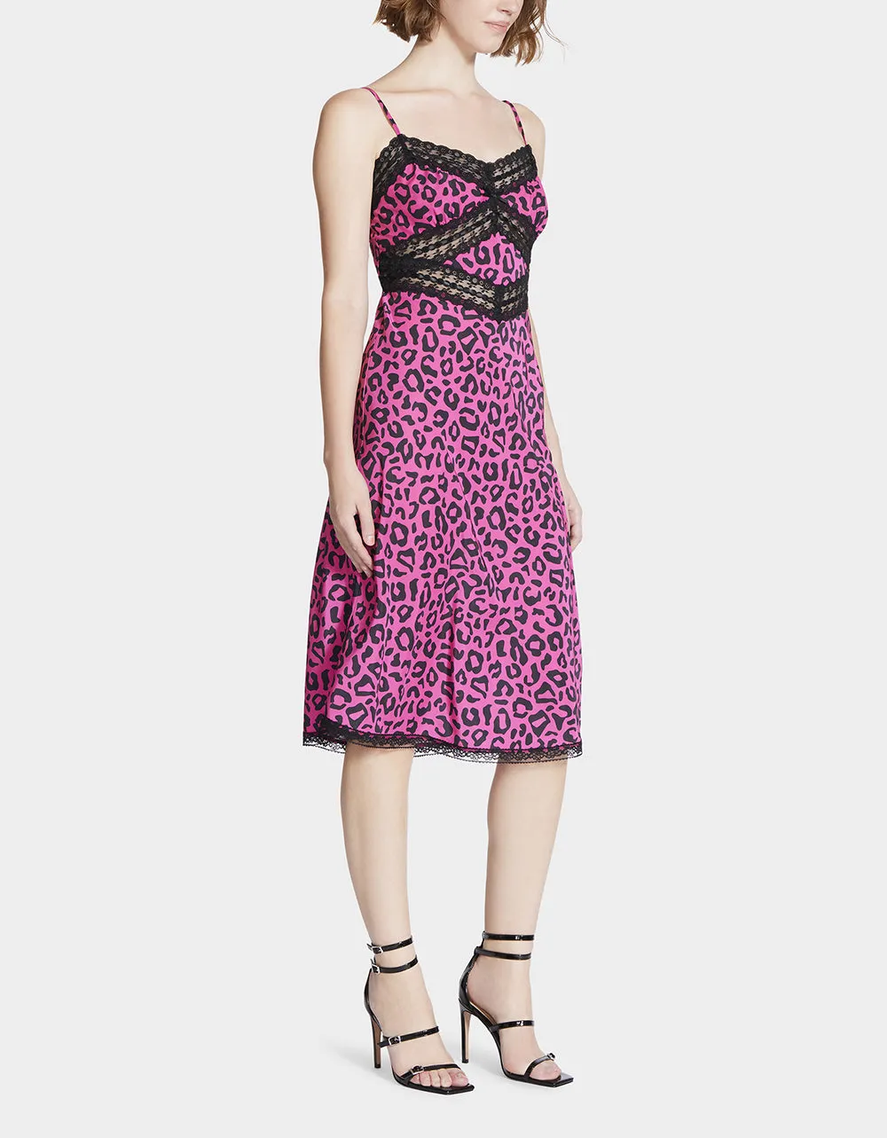 BETSEYS SLEEVELESS RIBBON DRESS HOT PINK