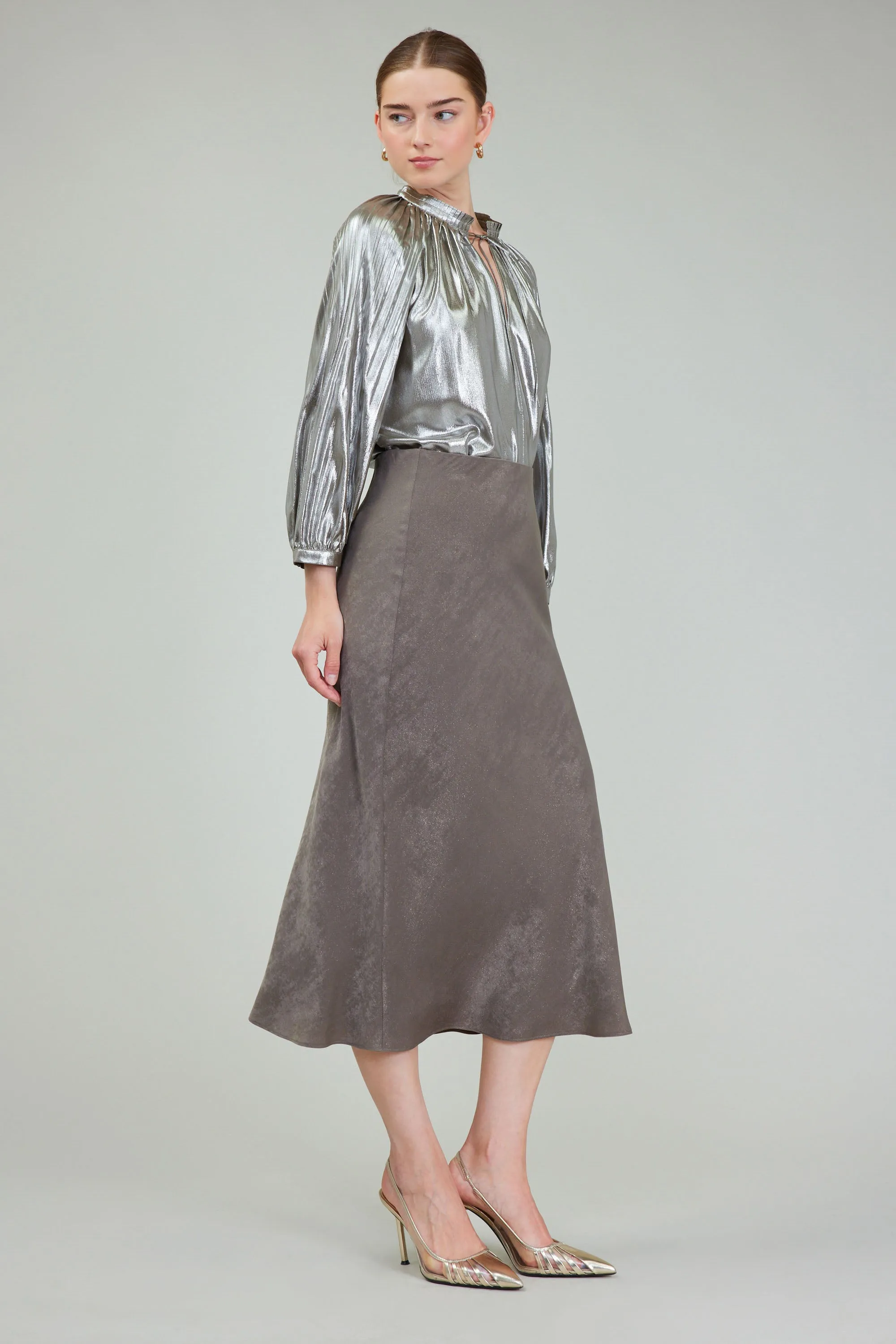 Bias Cut Midi Skirt