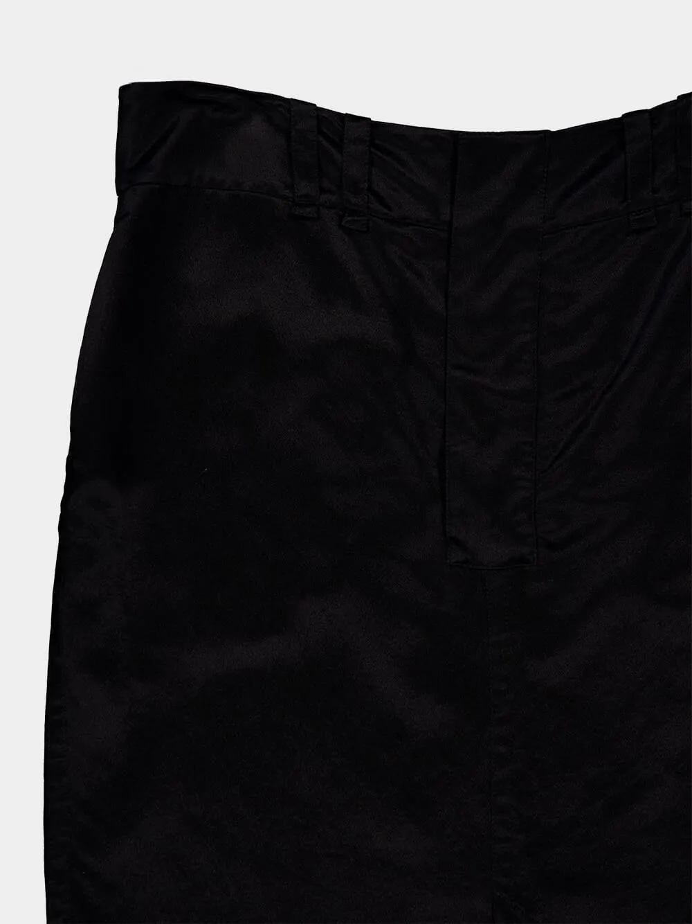 Black Silk Midi Skirt