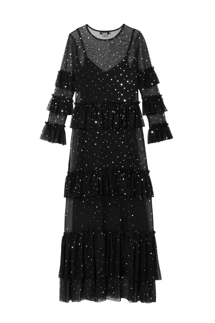 Black Star Mesh Felicity Dress