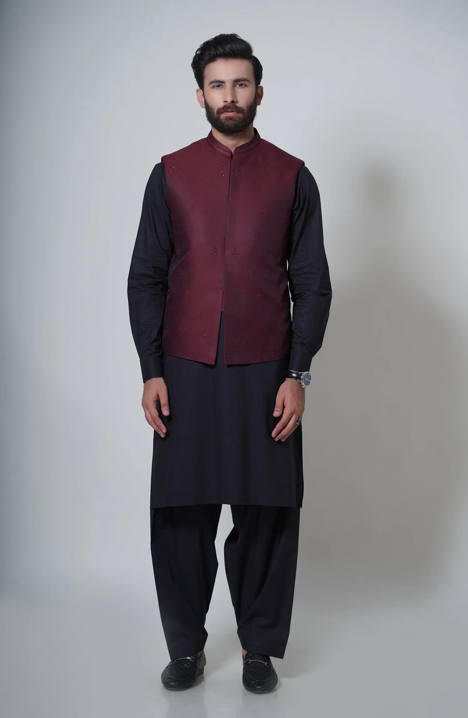 Blended Waistcoat - Maroon