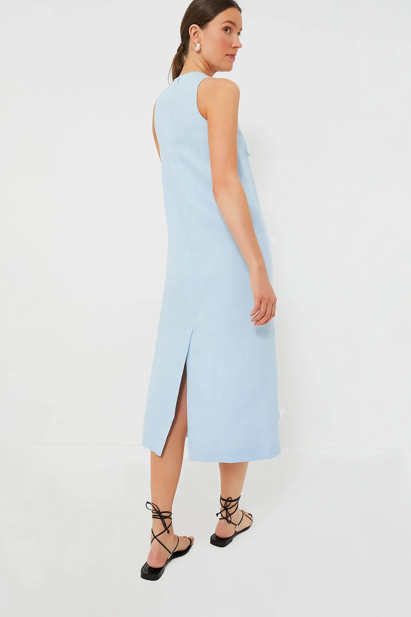 Blue Bloom Maxi Linen Dress