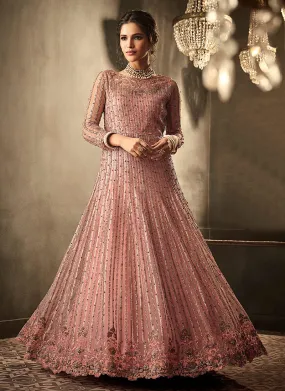 Blush Pink Embroidered Anarkali Gown