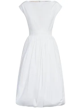 BOAT-NECK COTTON MIDI DRESS