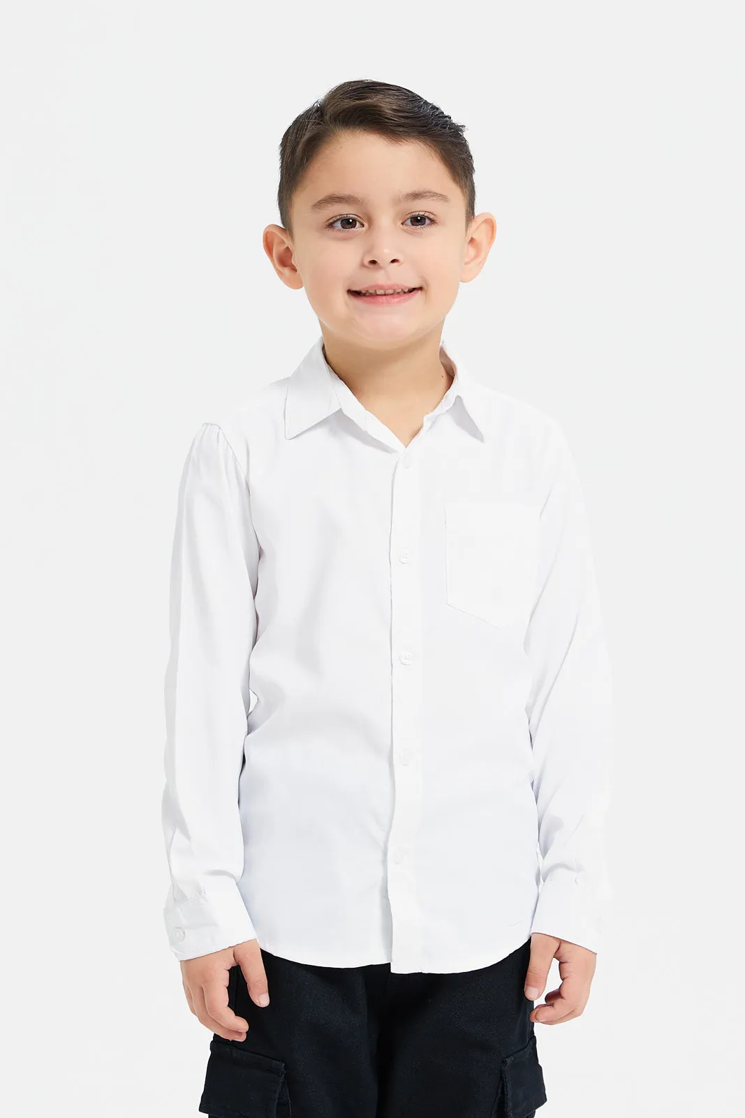 Boys Navy And White Vest And Shirt Set (2 Piece)