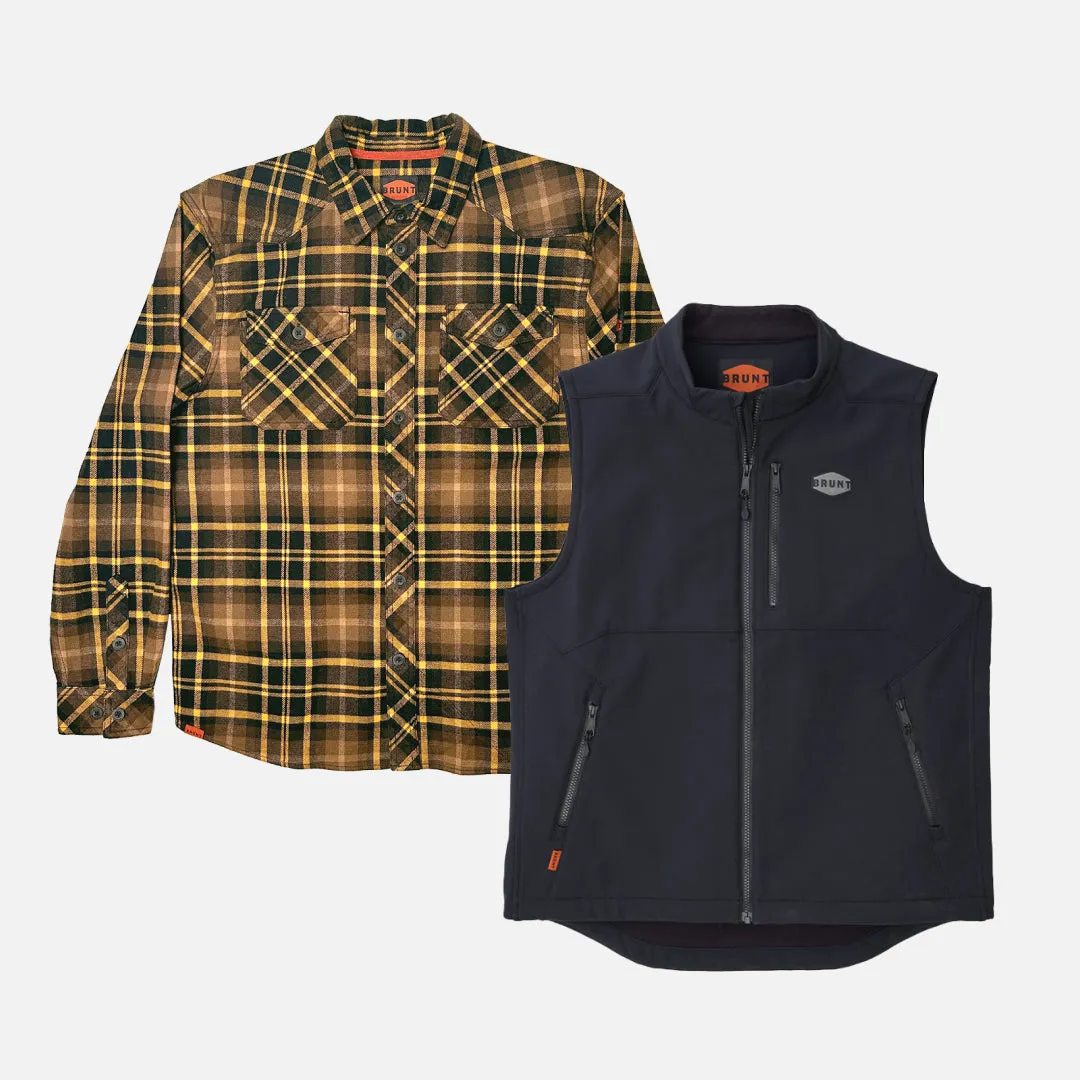 BRUNT Flannel Shirt   Wright Tech Vest Bundle