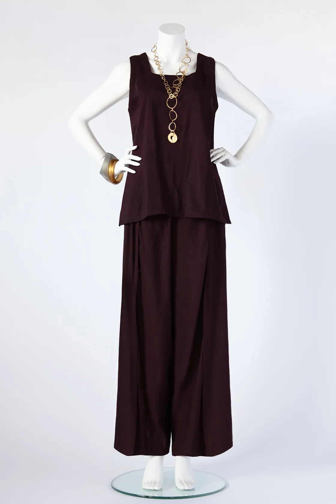 Button Tank in Plum Papyrus