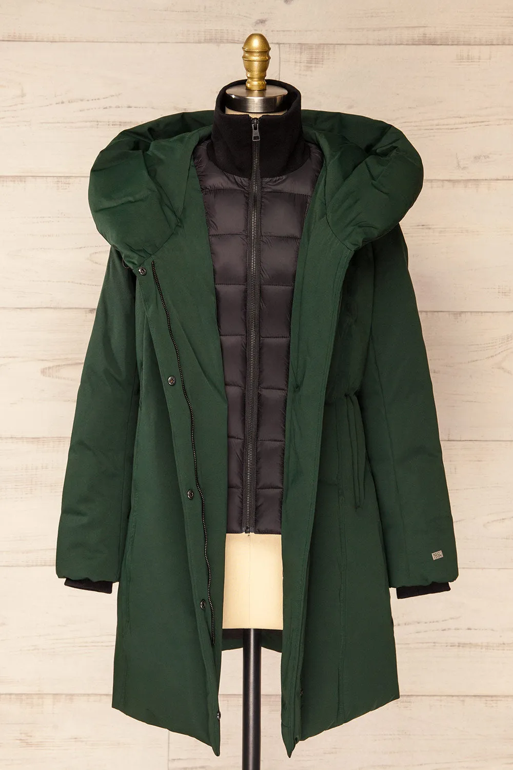 Camelia Green | Quilted Parka w/ Hood