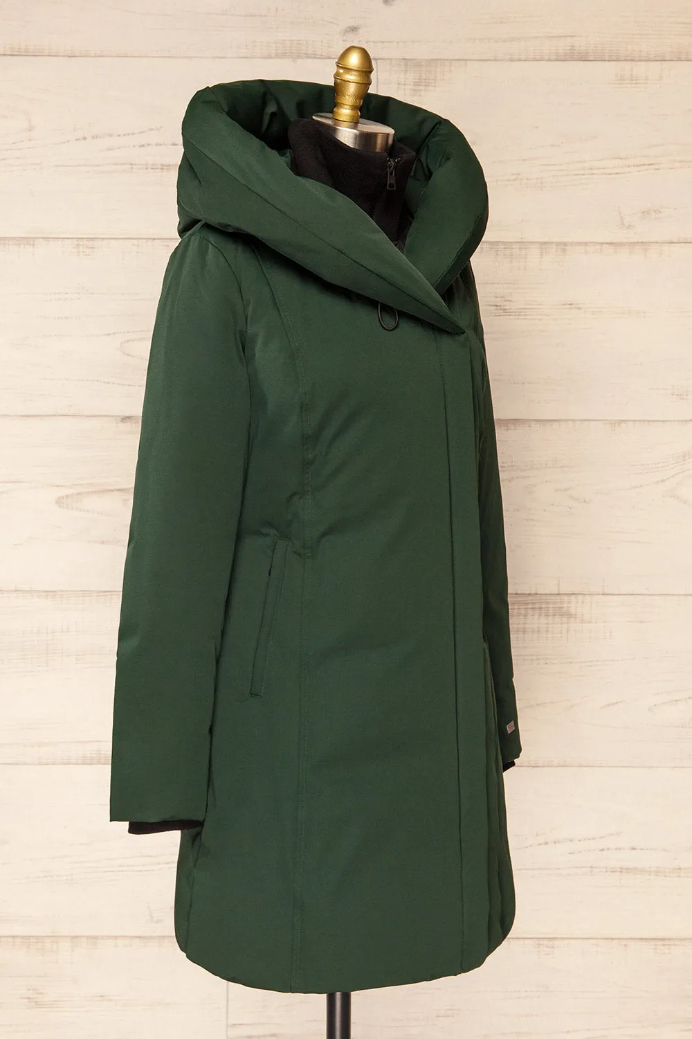 Camelia Green | Quilted Parka w/ Hood