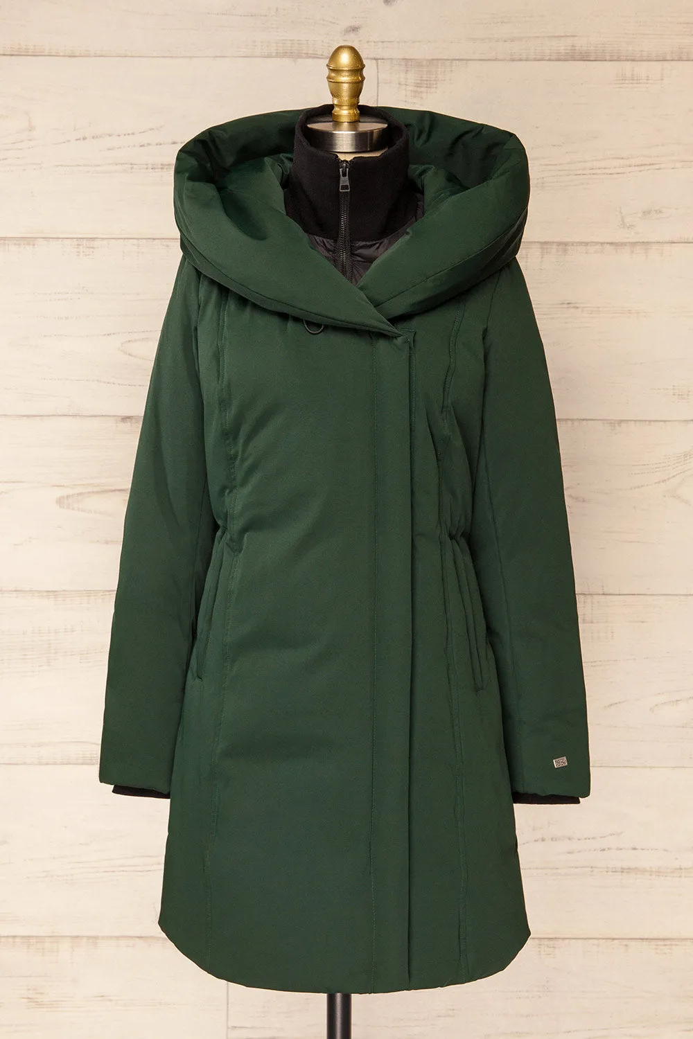 Camelia Green | Quilted Parka w/ Hood