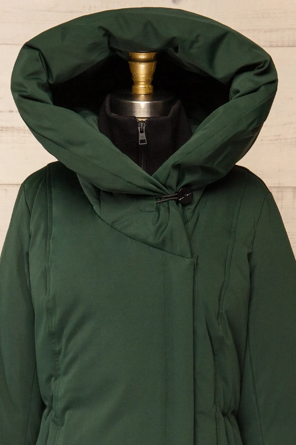 Camelia Green | Quilted Parka w/ Hood