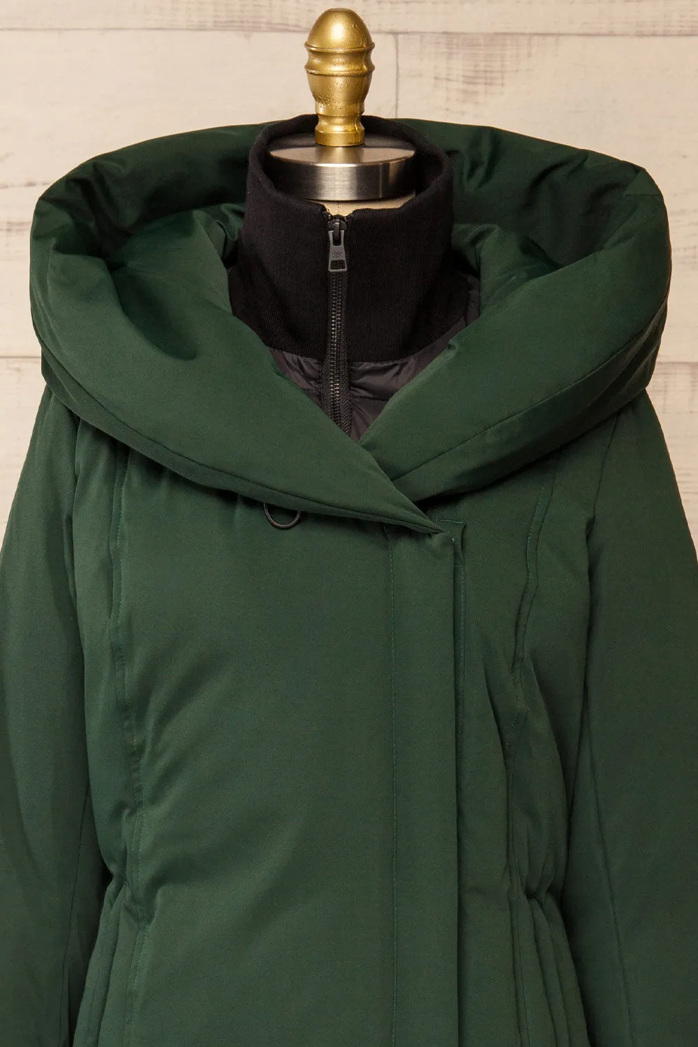 Camelia Green | Quilted Parka w/ Hood