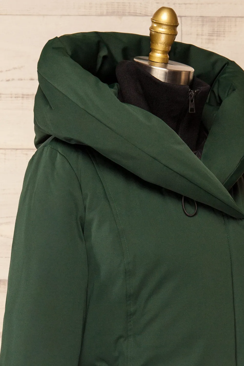 Camelia Green | Quilted Parka w/ Hood