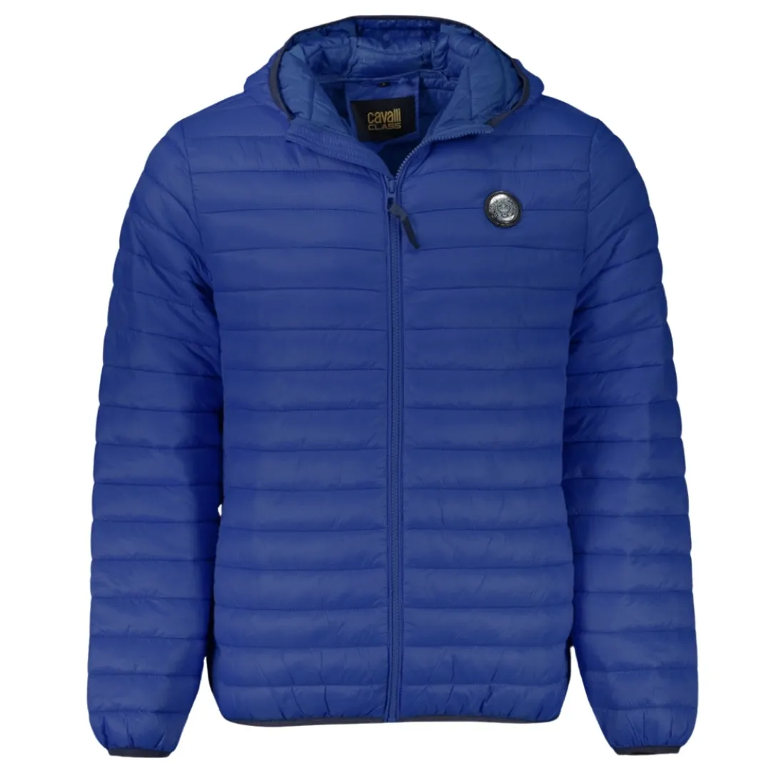 Cavalli Class Plain Quilted Navy Blue Jacket