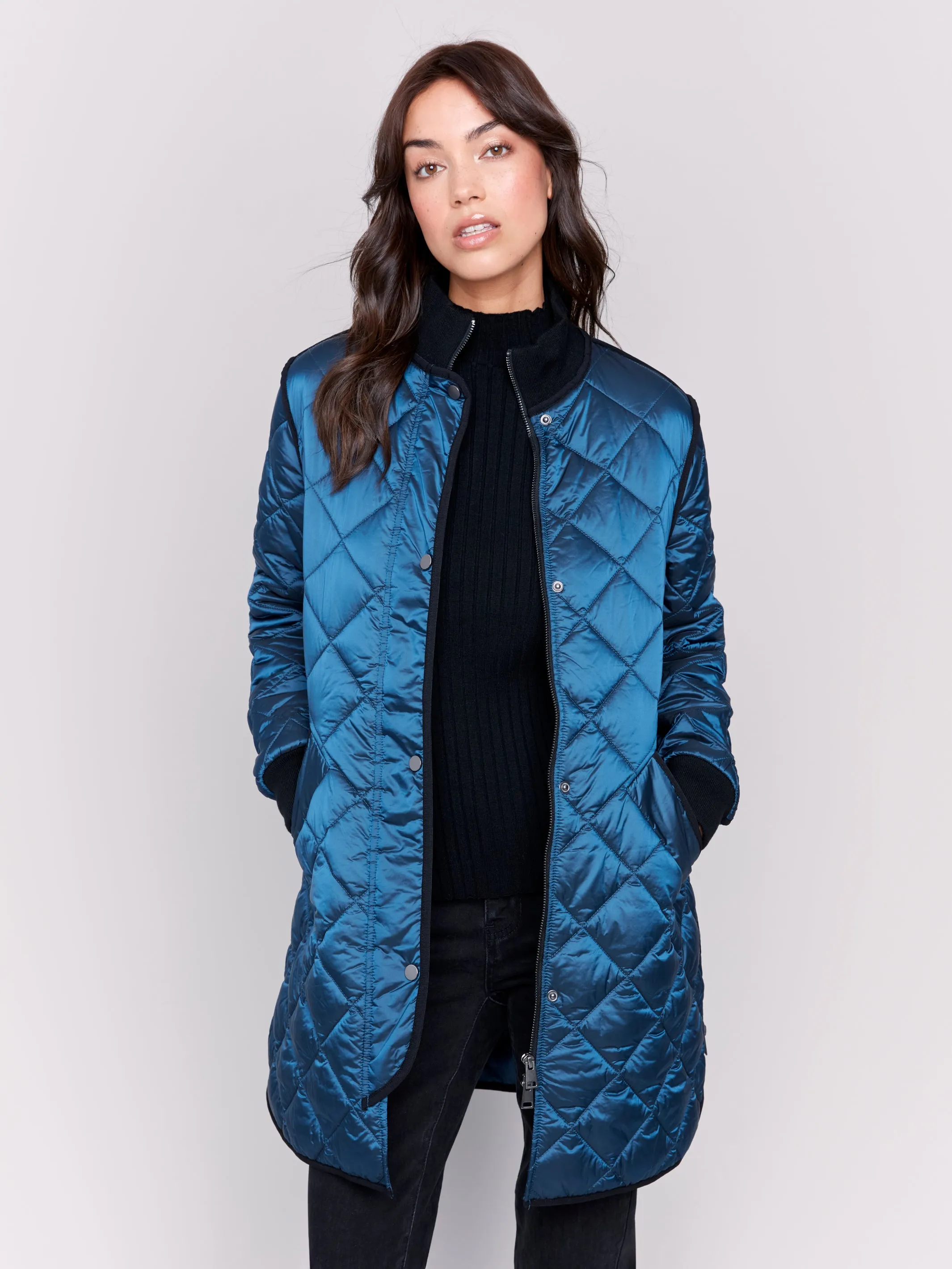 Charlie B Long Quilted Puffer