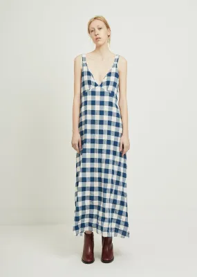 Check Long Slip Dress