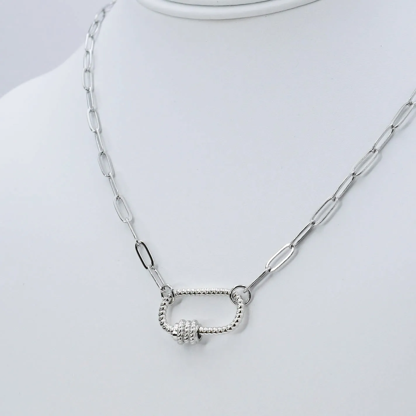 Clip Charm Silver Necklace J18