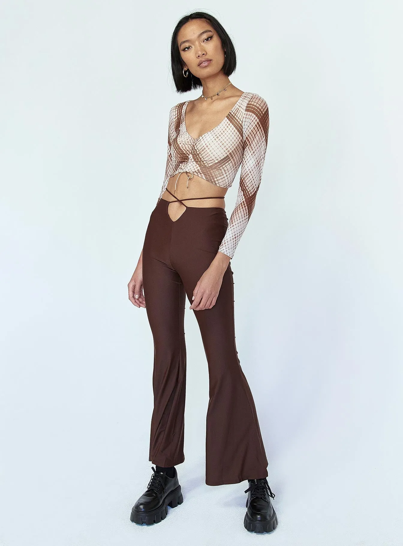 Cooper Tie Waist Pants Brown