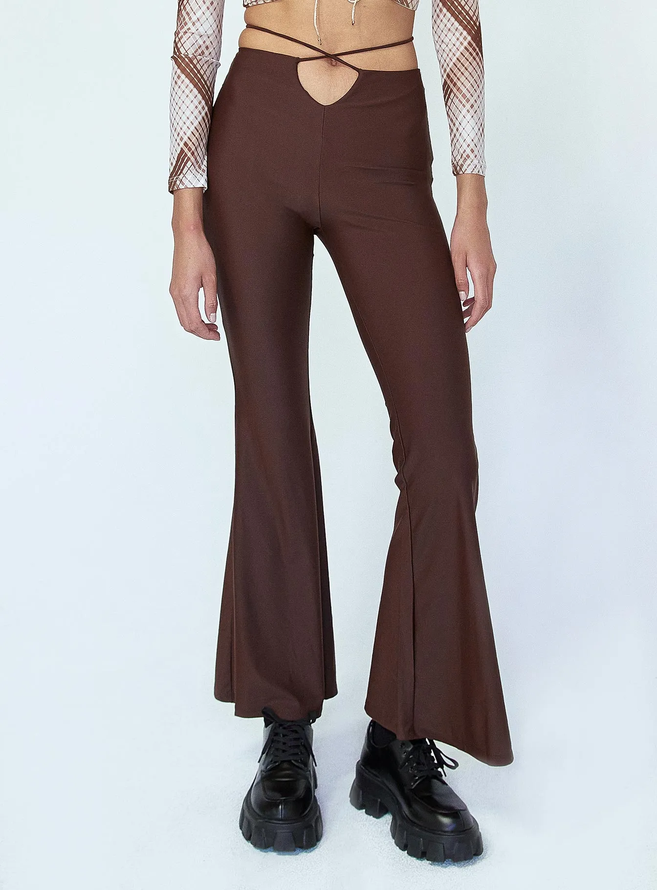 Cooper Tie Waist Pants Brown