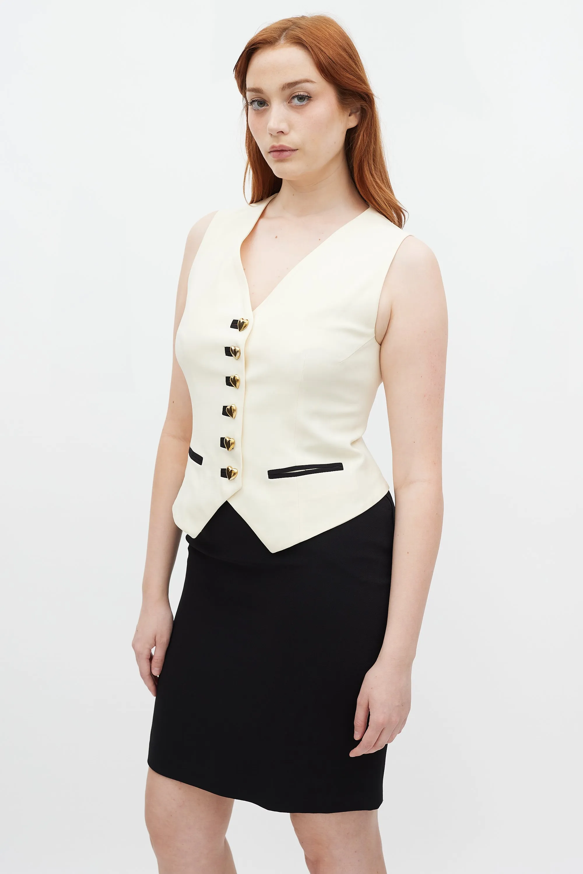 Couture Black & Cream Hearts Three Piece Skirt Suit