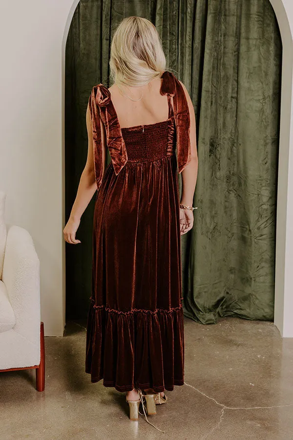 Cranberry Martini Velvet Midi in Chocolate