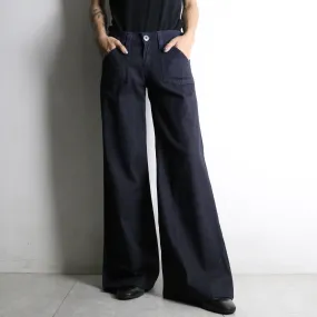 dark indigo buggy flare denim pants