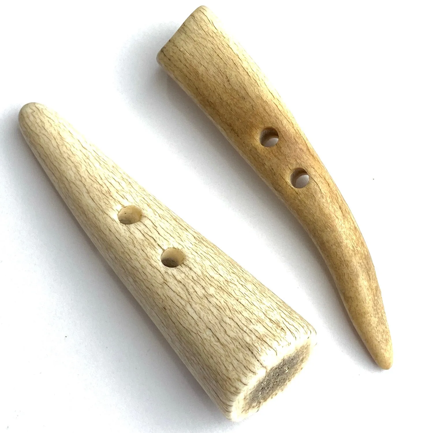 DEEPER SALE Genuine Elk/Deer Antler-Tip Toggle, 2" Natural Light Beige/Grays   # SW-200