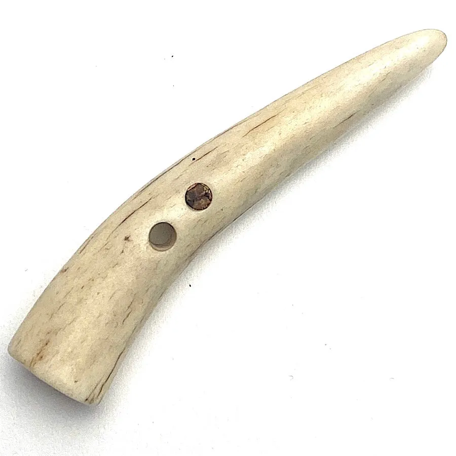 DEEPER SALE Genuine Elk/Deer Antler-Tip Toggle, 2" Natural Light Beige/Grays   # SW-200