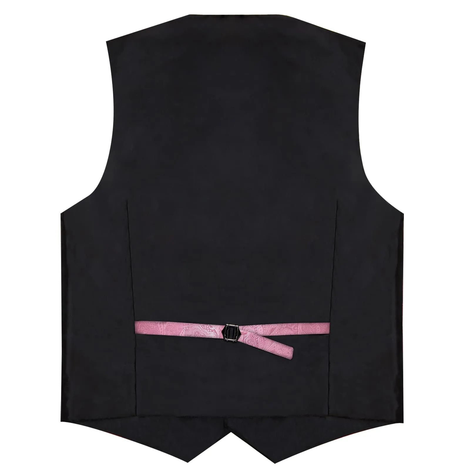 DiBanGu Baby Pink Floral Silk Shawl Collar Mens Dress Vest Tie Set