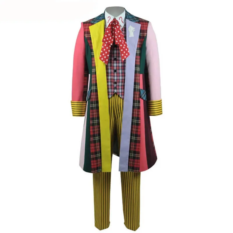 Doctor Who sixth 6th Doctor Colorful Lattice Jacket Coat Suit Cosplay Costume