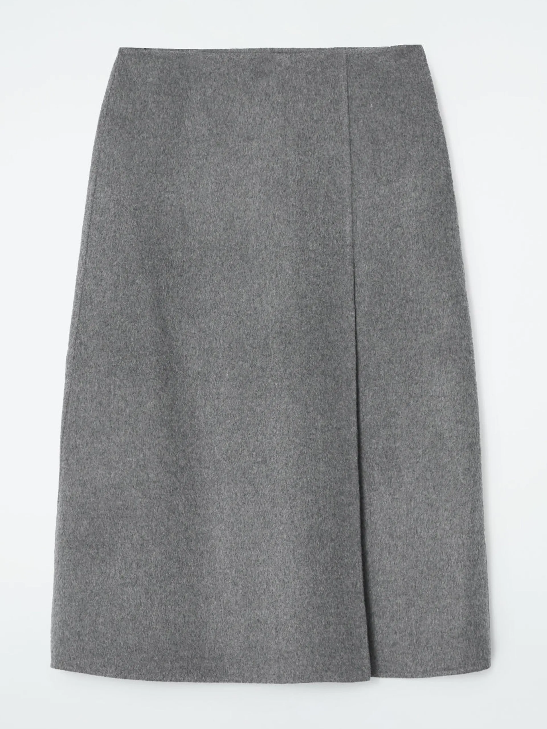 Double-faced wool midi skirt