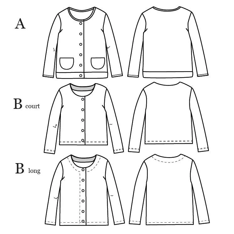 Duo for woman and kid VIC cardigan/vest - paper sewing pattern