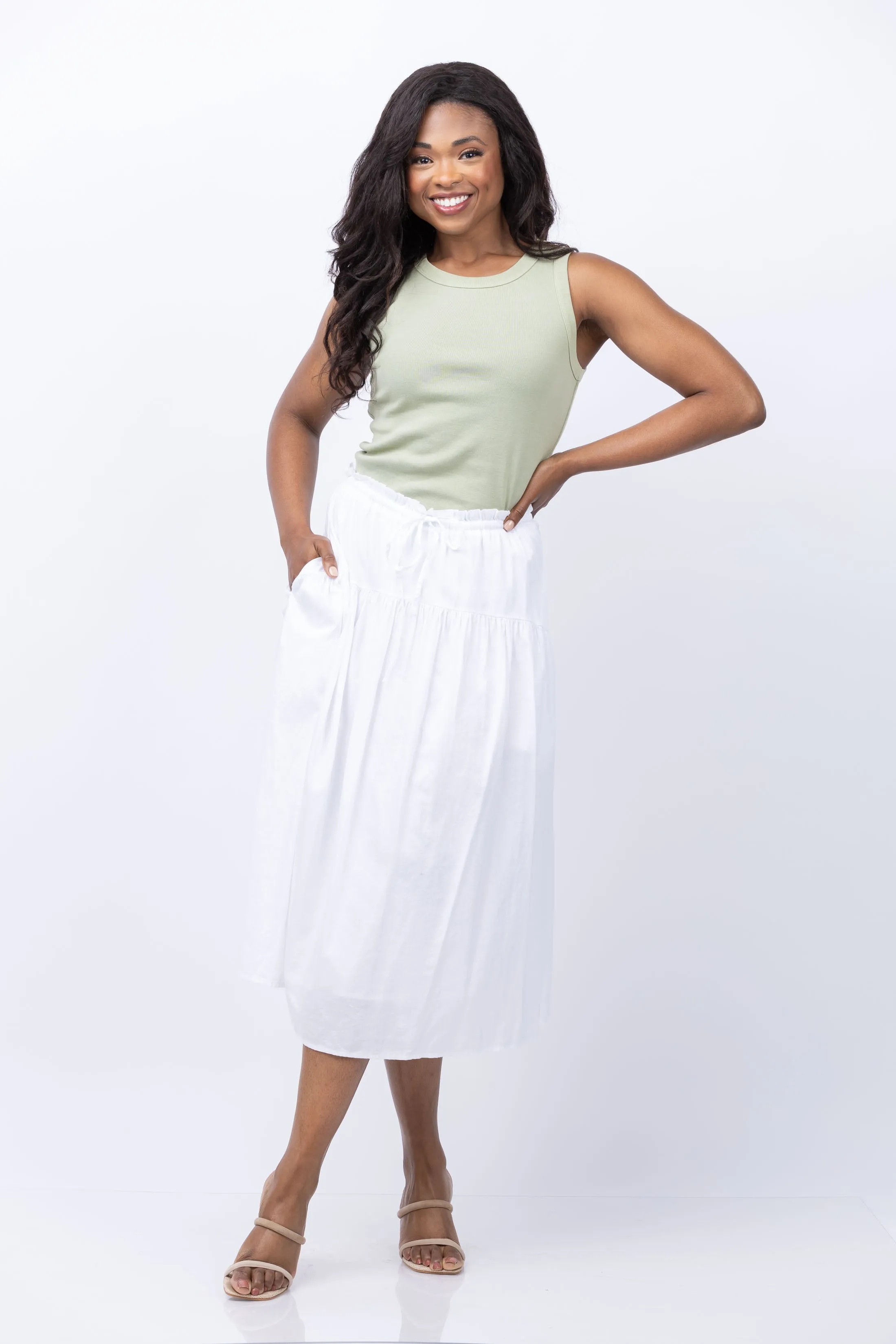 Dylan James Skirt with Lining in White