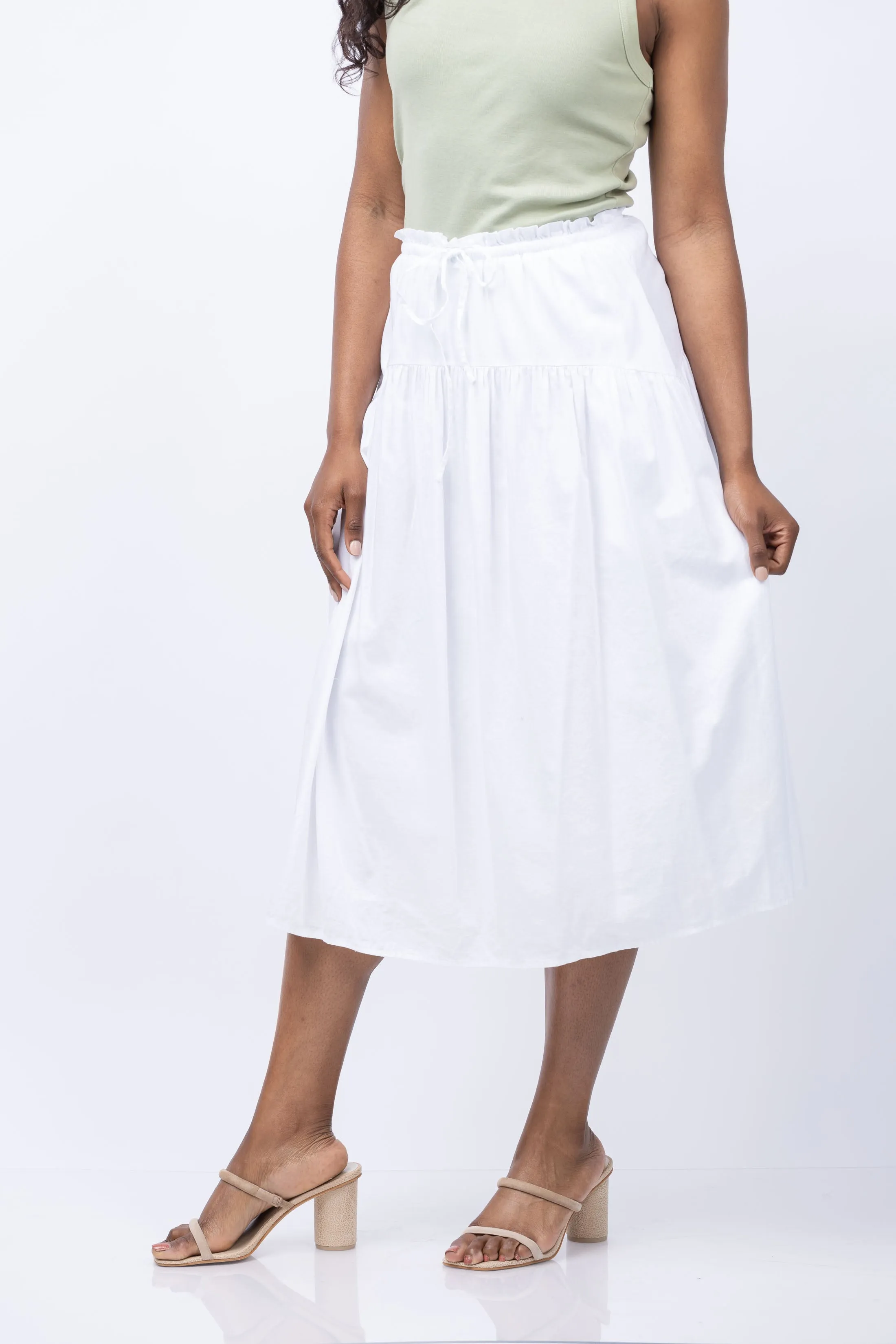 Dylan James Skirt with Lining in White