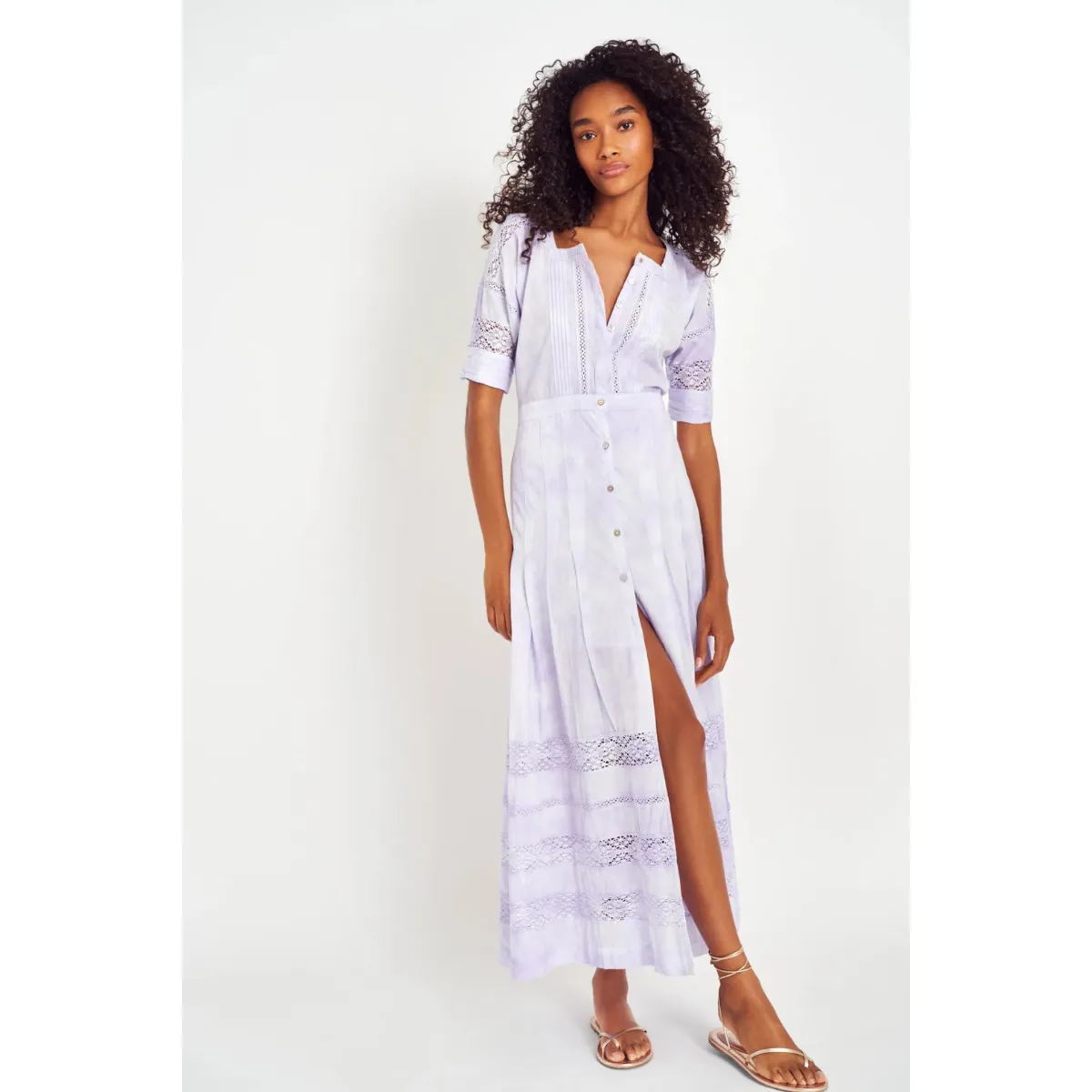 Edie Dress Violet Splash Hand Dye