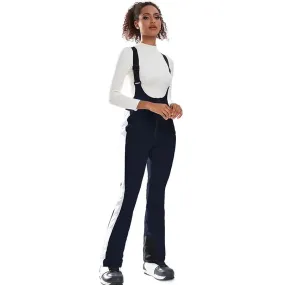 Elegant Winter Snow Bibs Pants Women High Waist Ski Overalls