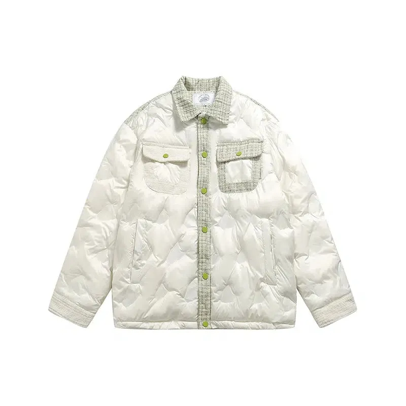 Embroidered Back Quilted Puffer Coat