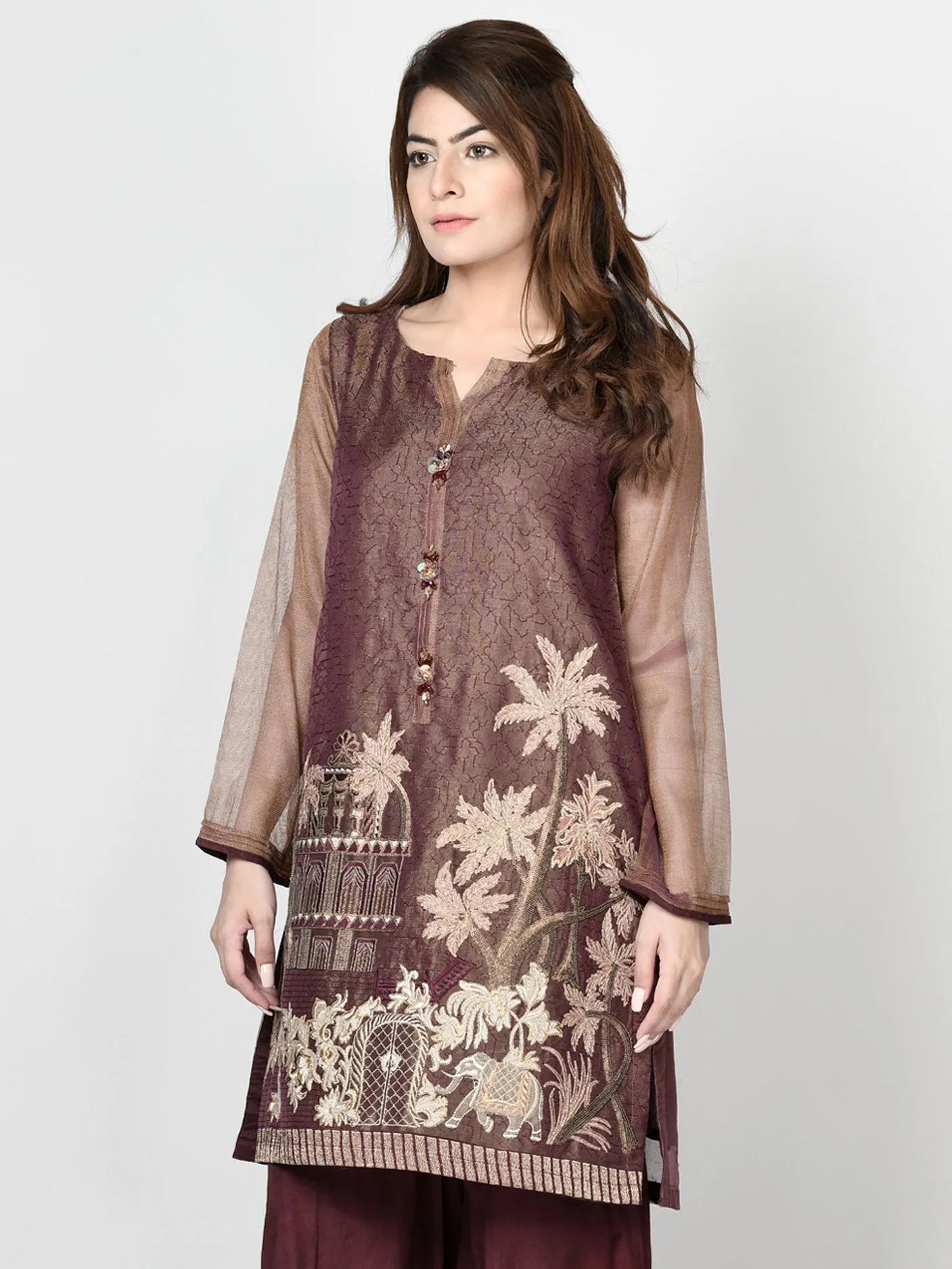 Embroidered Zarri Net Suit